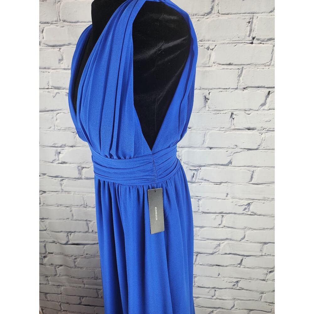 Lulus Dress Womens S Divine Dahlia Royal Blue Midi prom wedding formal cocktail - Picture 6 of 13